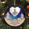 The Sky Looks Different When Someone You Love Up There Family Memorial Photo Inserted Personalized Wooden Ornament