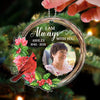 Photo Inserted Cardinal Wreath Remembrance Memorial Keepsake Christmas Personalized Acrylic Ornament