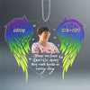 Colorful Angel Wings Those We Love Don‘t Go Away Memorial Photo Keepsake Personalized Acrylic Ornament