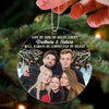 Photo Inserted Snow Background Brothers Sisters Siblings Family Christmas Gift Personalized Acrylic Ornament