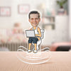 Man Doing His Business Funny Gift For Him, Gift For Colleagues Personalized Acrylic Shaking Stand