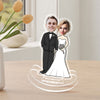 Couple Wedding Keepsake Photo Inserted Wedding Gift Personalized Acrylic Shaking Stand