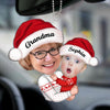 Doll Grandma Mom Hugging Kid Custom Face Photo Christmas Gift For Granddaughter Grandson Personalized Acrylic Ornament