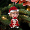 Grandma & Grandkid Custom Face Photo Christmas Gift For Granddaughter Grandson Personalized Acrylic Ornament