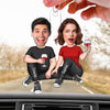 Couple Funny Custom Face Photo Personalized Acrylic Car Hanger