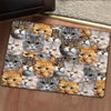 Funny Cat Faces Photo Mat Cute Entryway Decoration Personalized Doormat