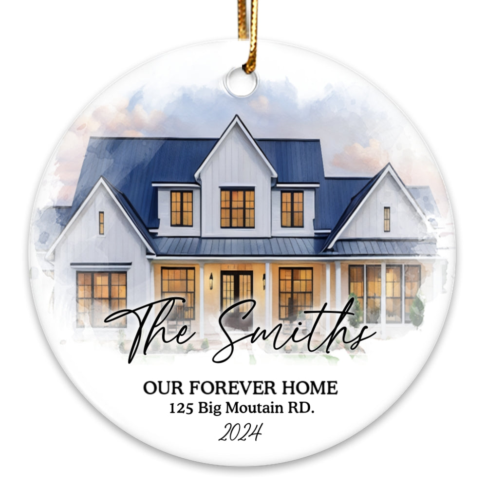 Personalized Watercolor House Portrait From Photo Ornament, Unique Christmas Gift, Housewarming Gift