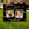 Time Flies Senior Graduate Family Yard Decor Photo Inserted Personalized Yard Sign