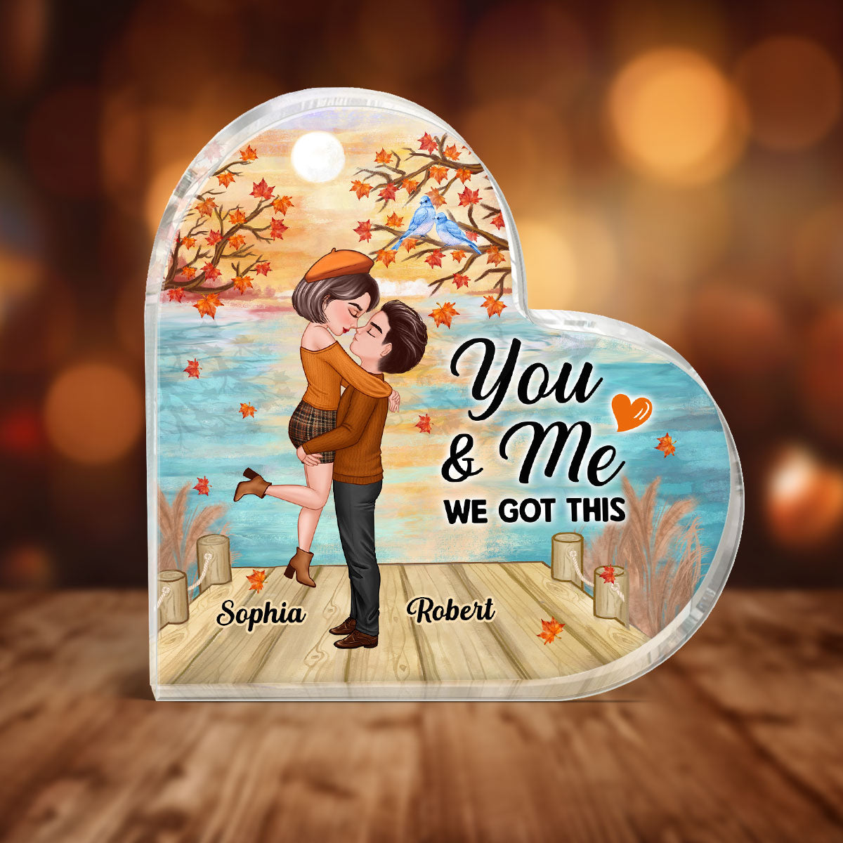 Kissing Hugging Couple We Got This Personalized Acrylic Heart Plaque