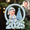 Baby Photo Beside Christmas Tree 2025 - Personalized Acrylic Ornament - Unique Christmas Gift For New Parents, Newborn Keepsake