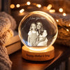 Mother's Day Photo - Personalized Crystal Ball LED Night Light - Sentimental Gift for Mom, Wife