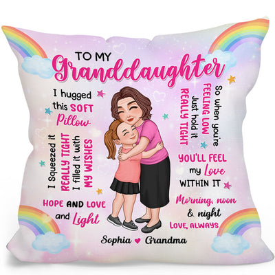 Colorful Lovely Grandma Grandson Granddaughter Gift For Grandchildren Personalized Pillow