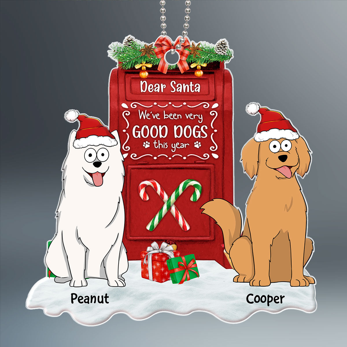 Dear Santa We‘ve Been Very Good Dogs Funny Dogs Cartoon Personalized Acrylic Ornament