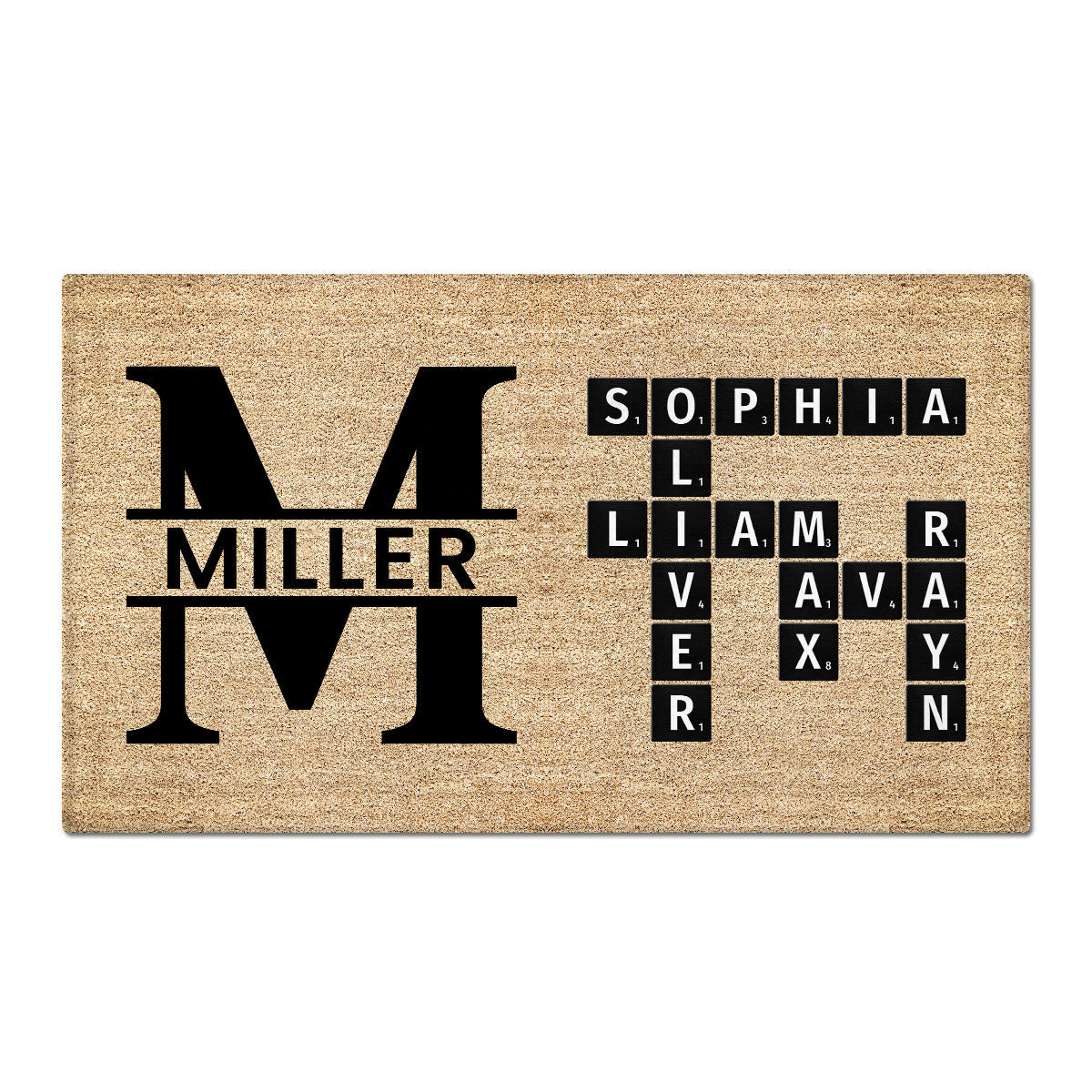 Family Crossword Art Created In A Moment Treasured Forever Personalized Doormat