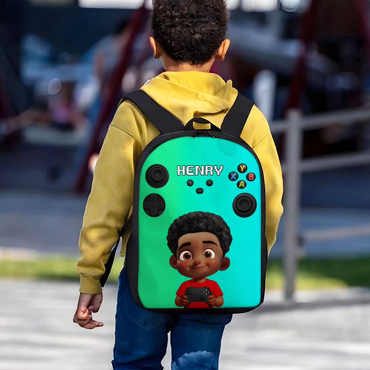 Personalized Gamer Backpack for Boys Girls, Back to School Backpack for Kids (Kid's Name is Optional)