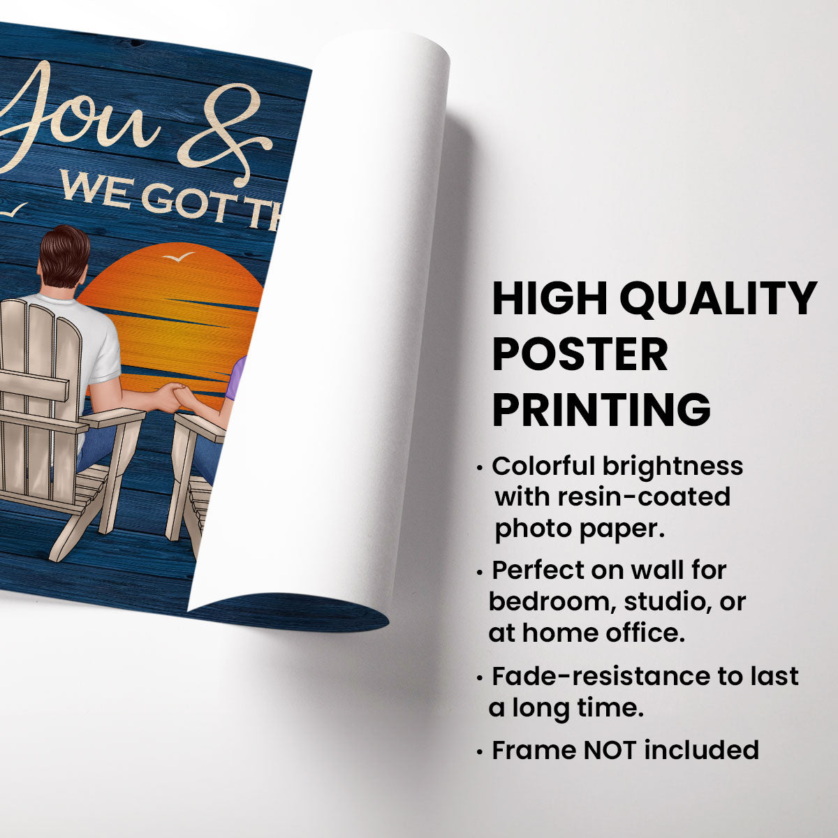 Couple Sitting You And Me We Got This Personalized Poster, Anniversary Gift For Him, Her