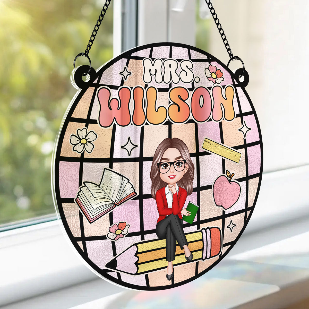 Teacher Classroom Personalized Suncatcher, Classroom Decor