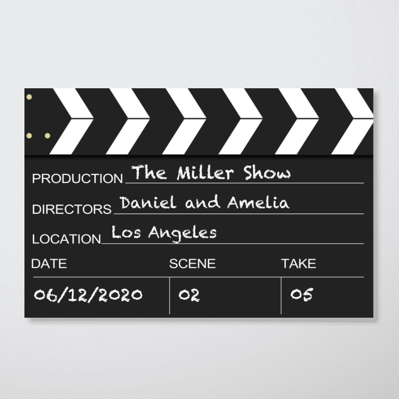 Couple Home Decor Film Clapper Style Personalized Poster