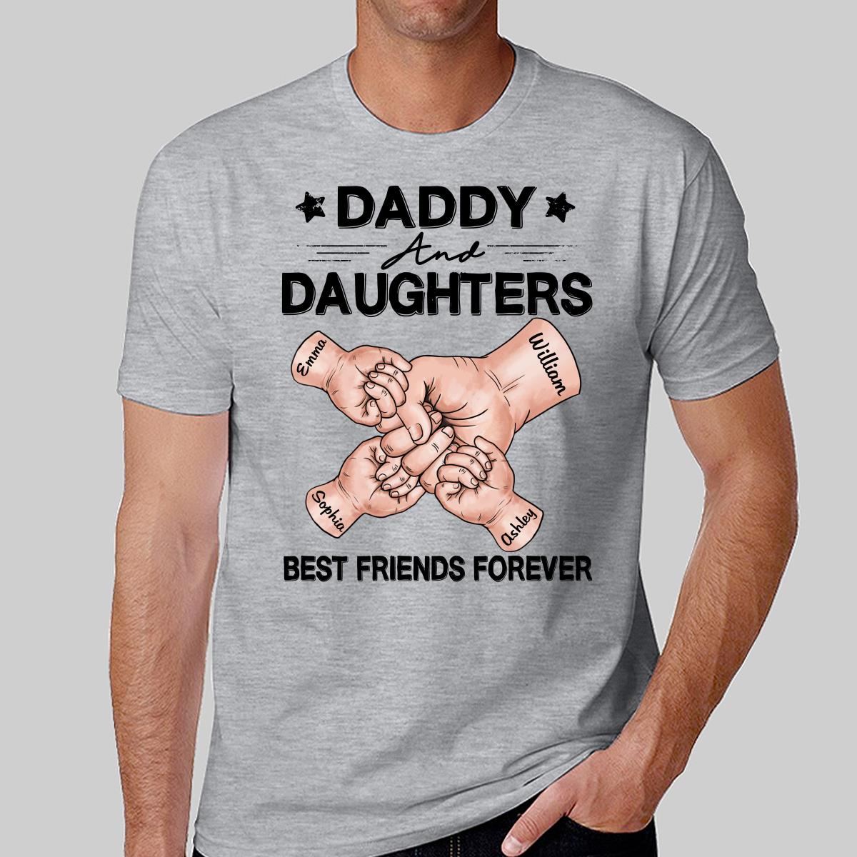 Dad Grandpa And Kids Fist Bump Hands Best Friends Forever Personalized Shirt