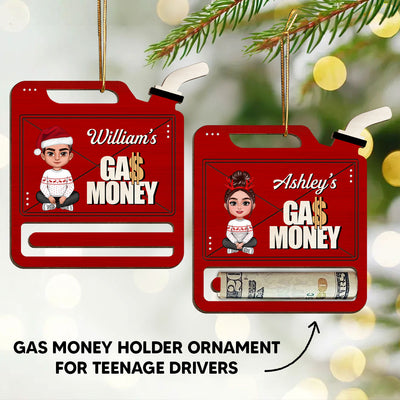 Gas Can Shaped Personalized Gas Money Wooden Holder Ornament, Unique Christmas Gift For Teenage Driver, Funny 16 Birthday Gift