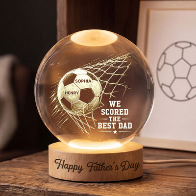 Trending Soccer Dad - Personalised Crystal Ball LED Night Light - Father's Day Gift For Dad
