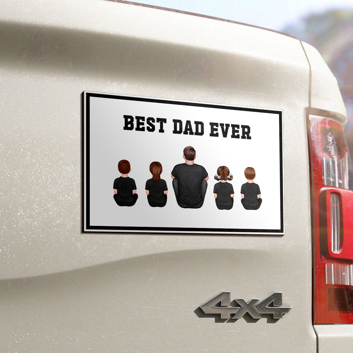 #1 Dad, Best Dad Ever Personalized Car Magnet, Gift For Dad