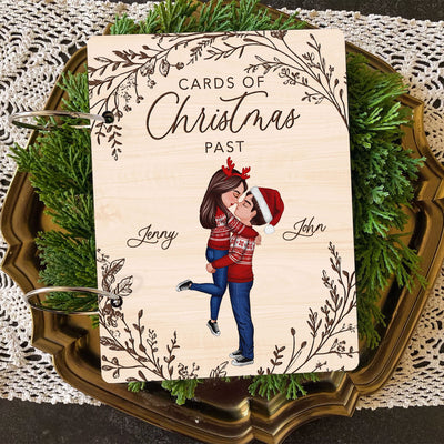 Kissing Couple Christmas Card Storage Personalized Christmas Card Keeper