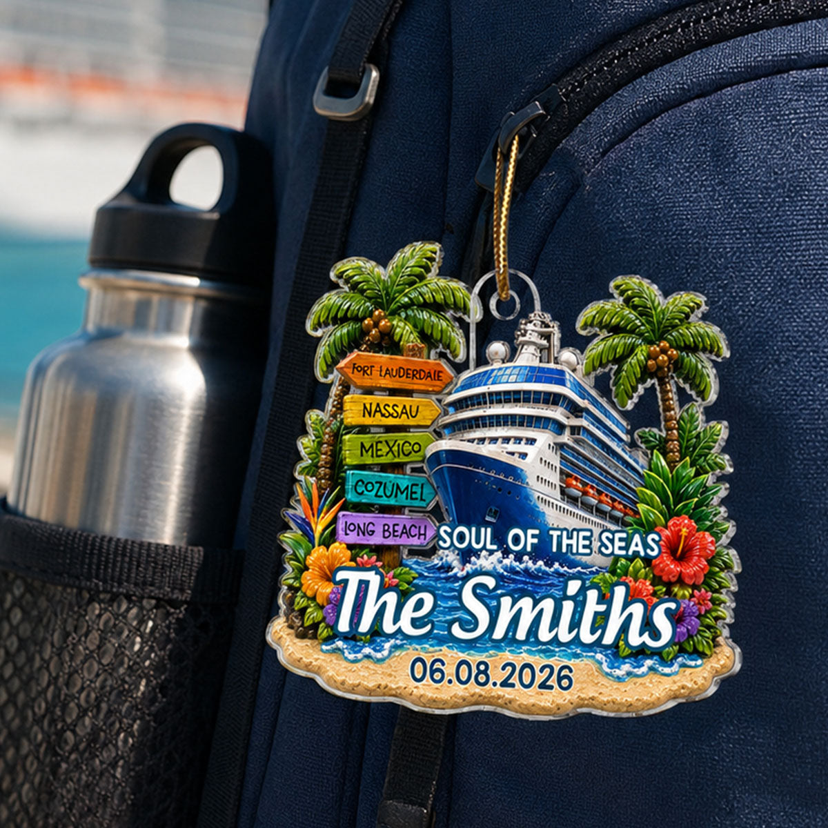 Cruise Travel Adventure Custom Traveling Destination - Personalized Acrylic Ornament - Cruise Ship Keepsake, Cruise Ship Vacation Gifts