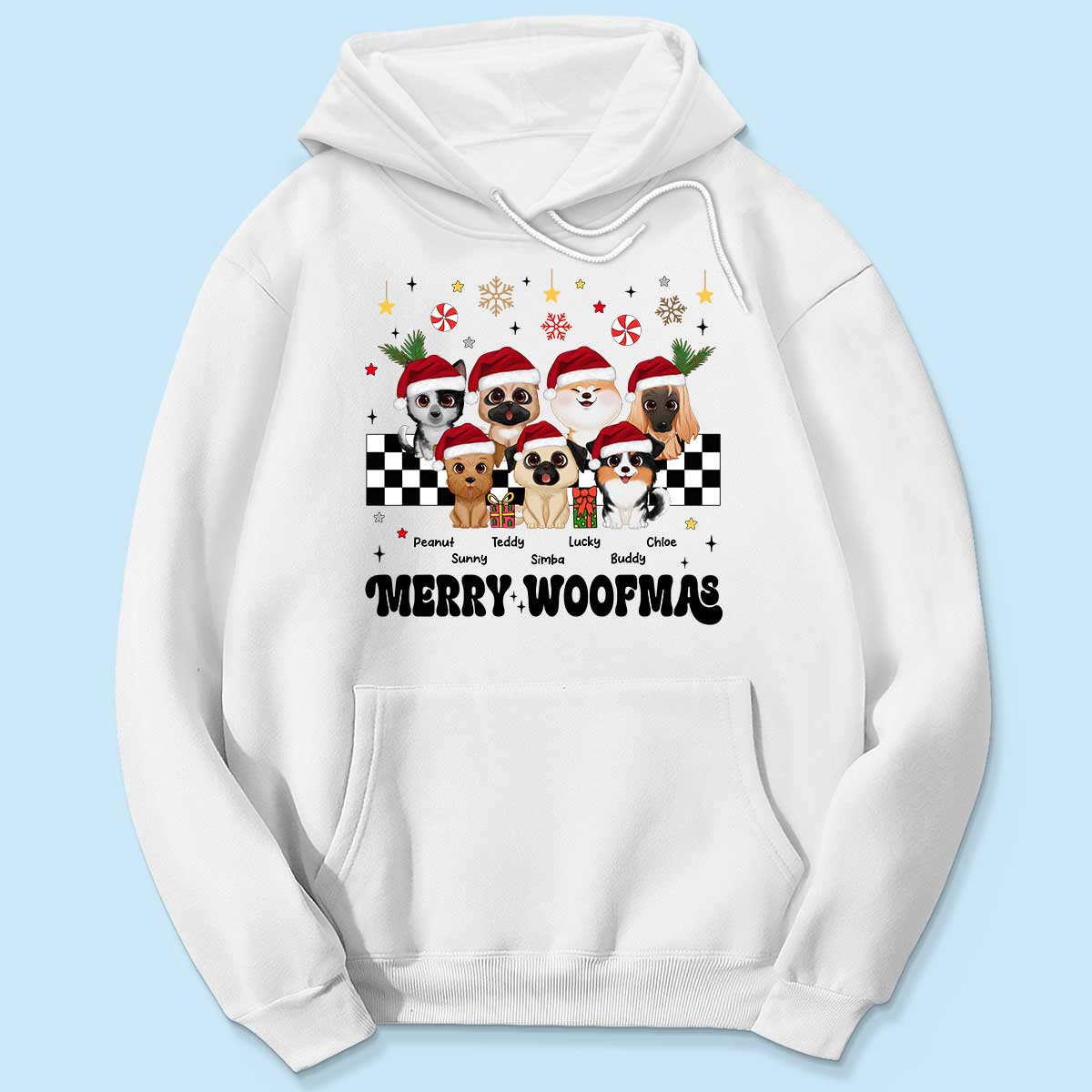 Merry Woofmas Dog Mama Vintage Style Personalized Christmas Shirt