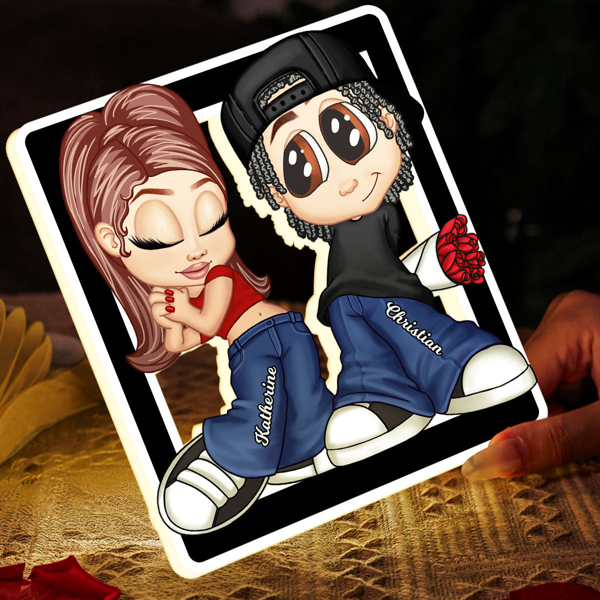 Y2K Style Couple Forever Love - Personalized Light Box - Gift For Couple