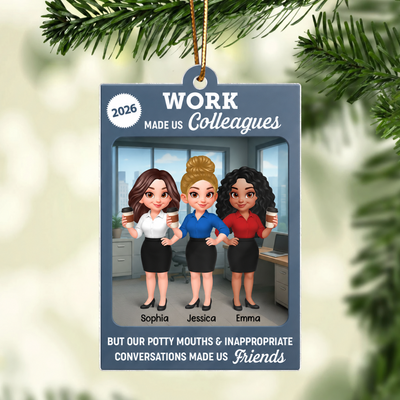Work Besties Action Figure Toy Box 3D Effect - Personalized Acrylic Ornament - Christmas gift For Coworkers Colleagues