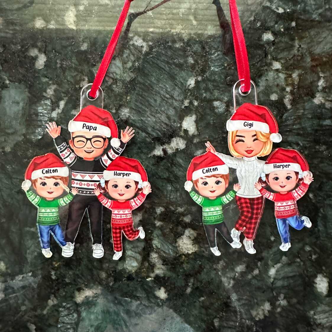 Grandma Grandkids - Personalized Acrylic Ornament - Gift For Granddaughter, Grandson