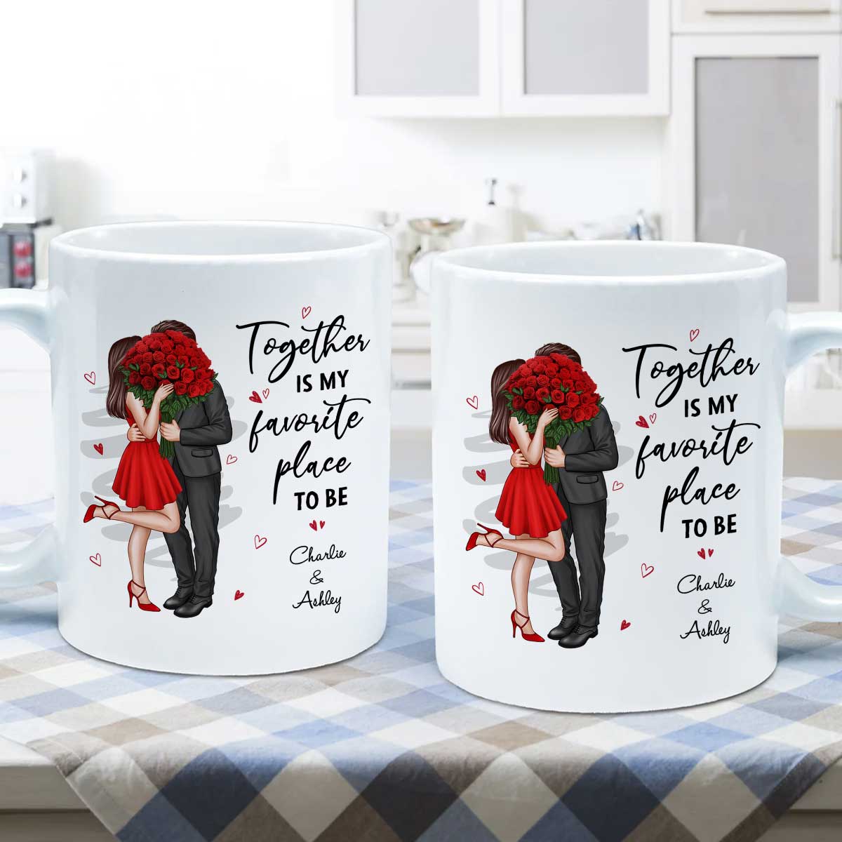 Together Is My Favorite Place To Be Couple Valentine‘s Gift For Him For Her Personalized Mug