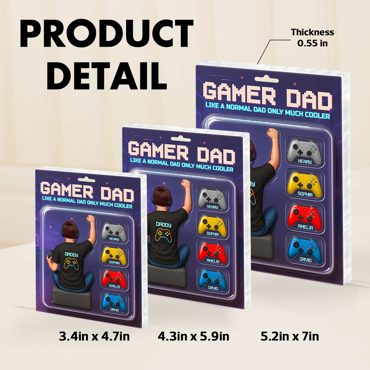 Gamer Dad Back View Toy Box Figures Style, Personalized Acrylic Block Plaque, Father's Day Gift for Dad, Gift for Husband