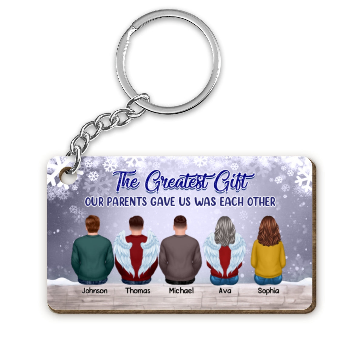 The Greatest Gift Our Parents Gave Us Siblings Sisters Brothers Personalized Wooden Keychain