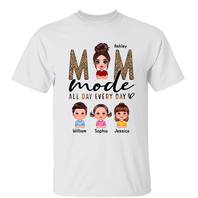 Mom Mode All Day Every Day Doll Mother Children Leopard Pattern Personalized Shirt