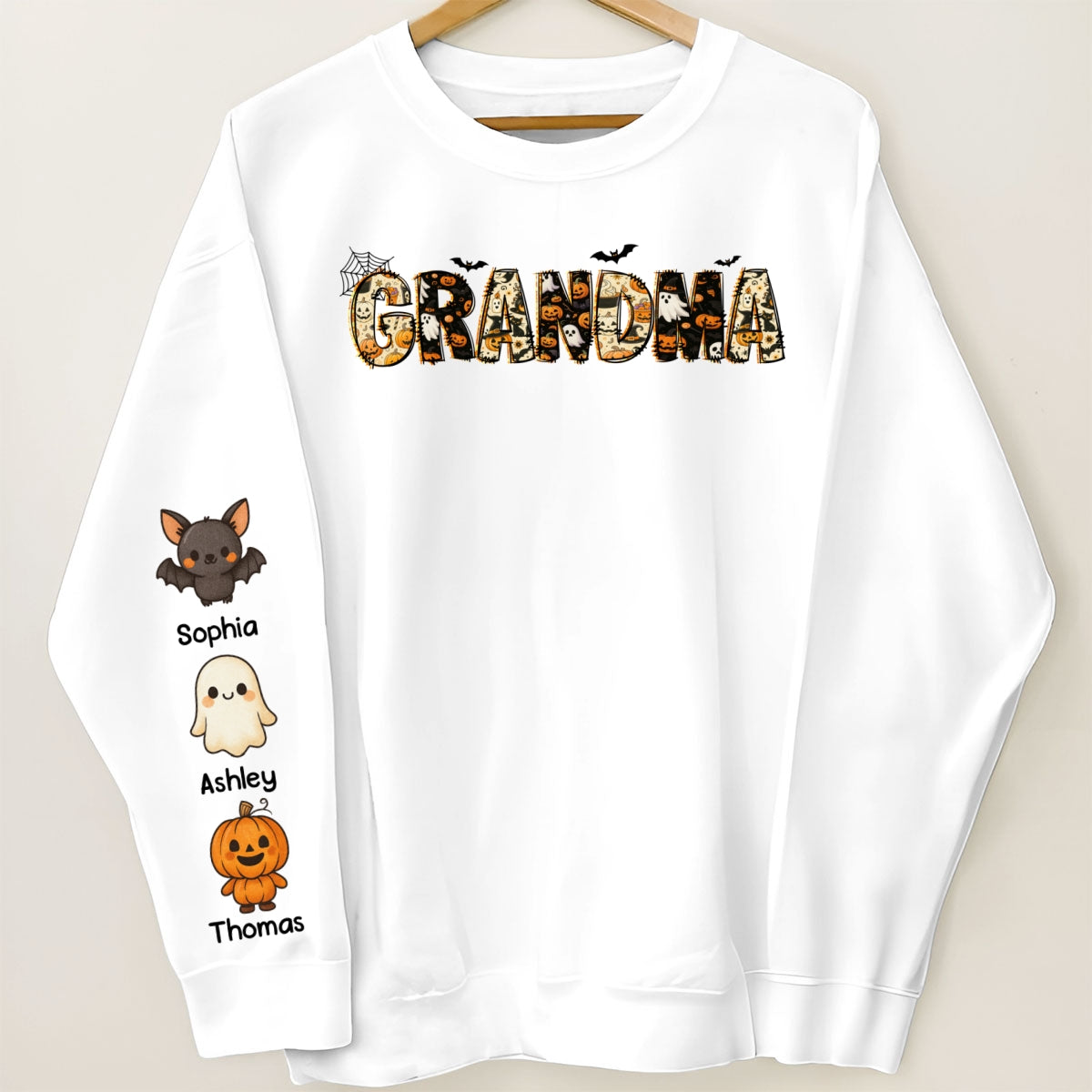 Personalized Halloween Mama Grandma Sweatshirt, Spooky Gift for Mom Grandma