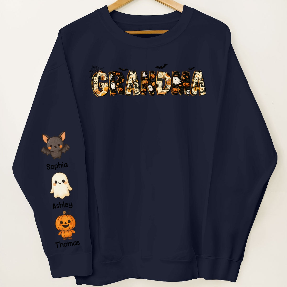 Personalized Halloween Mama Grandma Sweatshirt, Spooky Gift for Mom Grandma