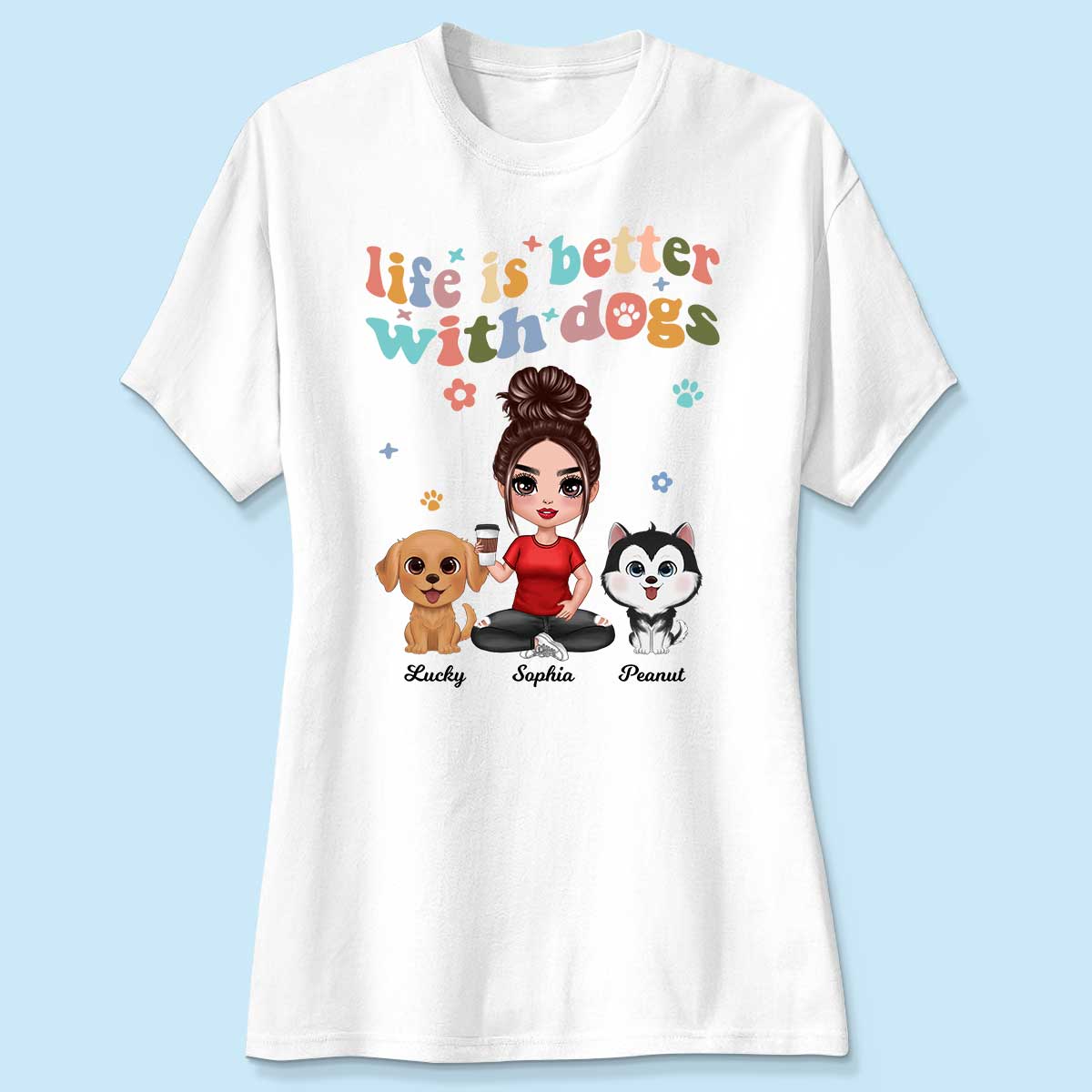 Life Is Better With Dogs Vintage Style Personalized Shirt