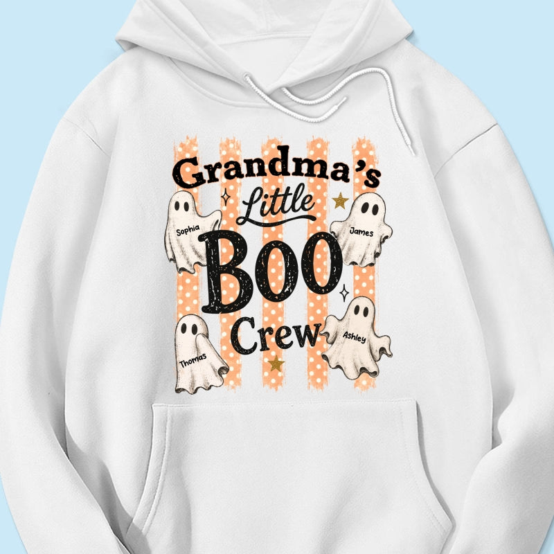 Grandma's Boo Crew Polka Dot Stripes - Personalized Shirt - Perfect Halloween Costume for Grandma