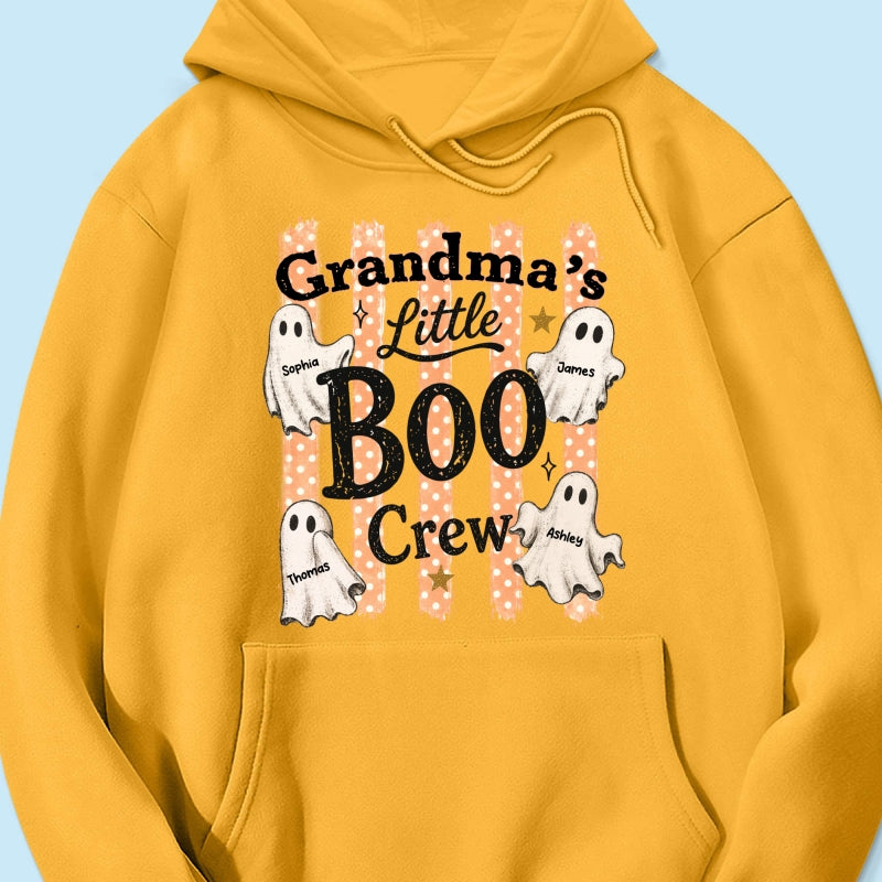 Grandma's Boo Crew Polka Dot Stripes - Personalized Shirt - Perfect Halloween Costume for Grandma