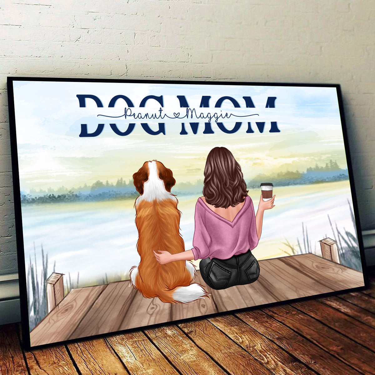 Dog Mom Text Cut Through Personalized Poster