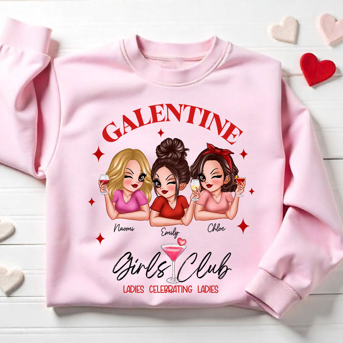 Galentine Girls Club Pretty Girls Personalized Shirt,  Shirt, Social Club, Besties Gift