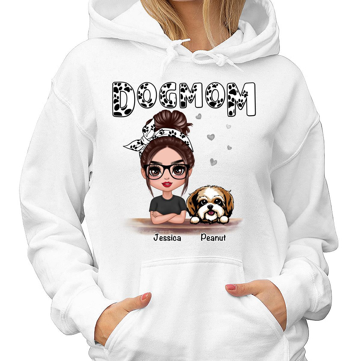 Doll Dog Mom Paw Pattern Personalized Shirt