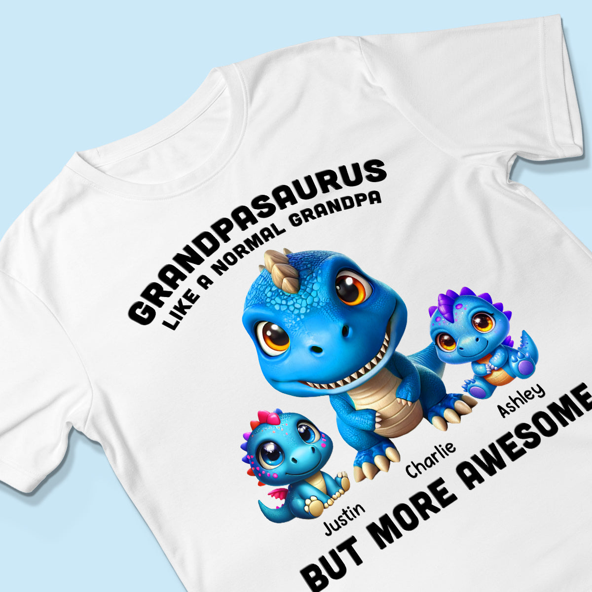 Daddysaurus Grandpasaurus 3D Dinosaurs Personalized Shirt