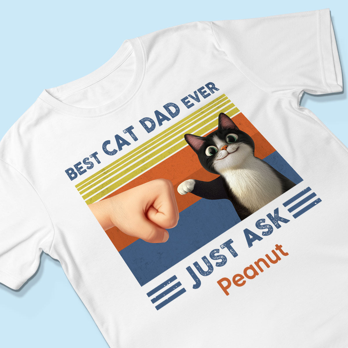 Best Cat Dad Cute Cartoon Funny Cats Personalized Shirt, Gift for Cat Dads
