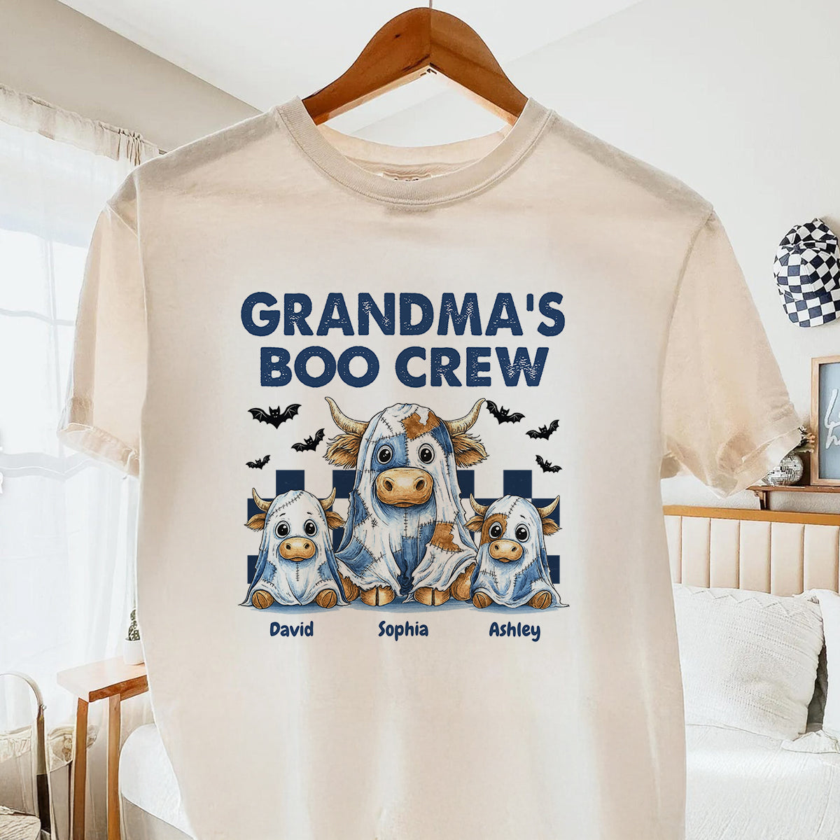 Grandma's Boo Crew Highland Cow Personalized Sweatshirt, Cozy Fall Vibe Sweatshirt