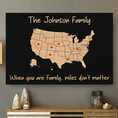 Family Close At Heart State Map Personalized Poster