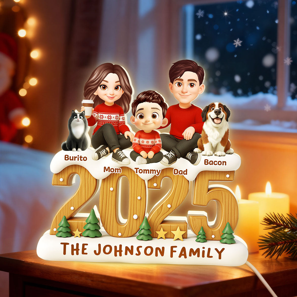 Family Togetherness 2025 - Personalized Light Box - Heartwarming Festive Christmas Decor