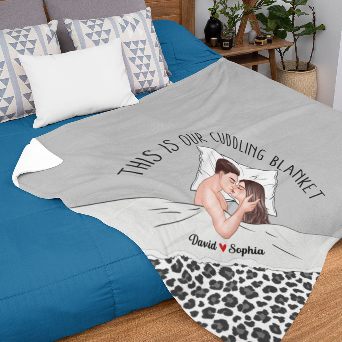 This Is Our Cuddling Blanket Romantic Kissing Couple Personalized Fleece Blanket